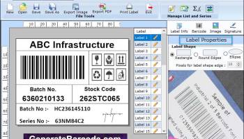 Manufacturing Barcode Software screenshot