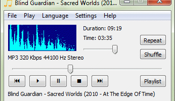 CrystalWolf Free Audio Player screenshot