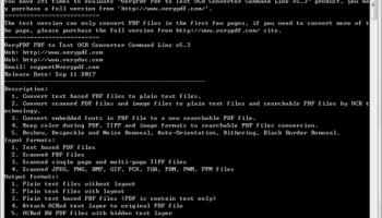 VeryUtils PDF to Text OCR Command Line screenshot