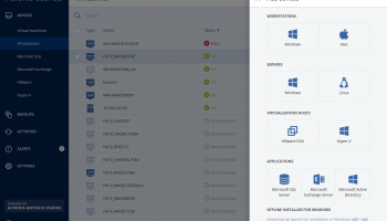 Acronis Backup Windows Server Essentials screenshot