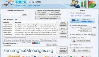 GSM Bulk Text Message Software screenshot