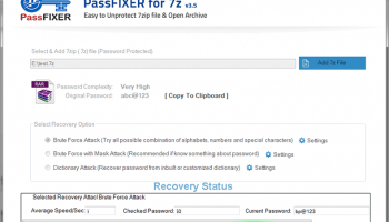 PassFixer 7Z Password Recovery screenshot