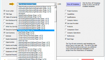 Proposal Pack Wizard screenshot