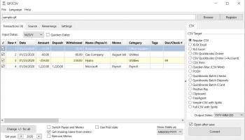 QIF2CSV Pro screenshot