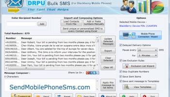 Blackberry Mobile Phone SMS Software screenshot