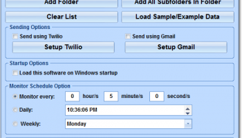 Send Text Message If File or Folder Changes Software screenshot