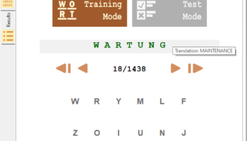 Metamorphosec German Word Guess Game screenshot