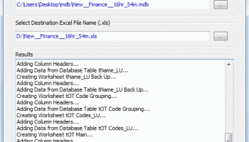 Access to Excel Conversion screenshot