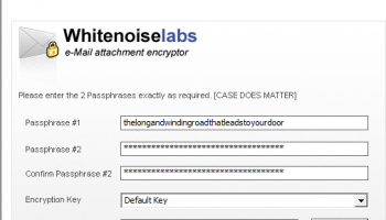 Whitenoise Strong Encryptor screenshot
