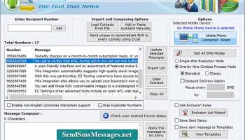 Professional Bulk SMS GSM Phone Software screenshot
