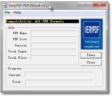 VeryUtils PDF to Word Converter screenshot