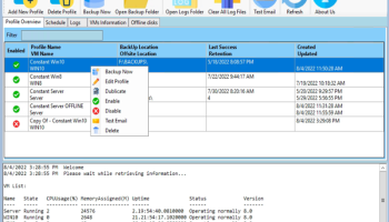 HyperV Backup Community Edition screenshot