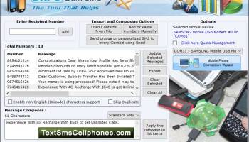 GSM Mobile SMS Messaging Program screenshot