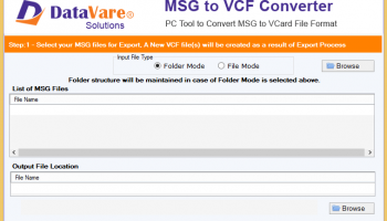 DataVare MSG to VCF Converter screenshot