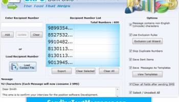 Android Bulk SMS Software screenshot