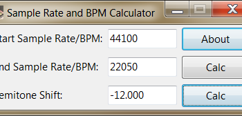 Sample Rate and BPM Calculator screenshot