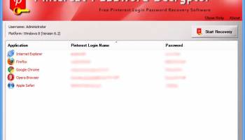 Pinterest Password Decryptor screenshot