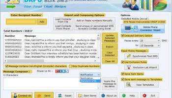 Windows Mobile Text SMS Software screenshot