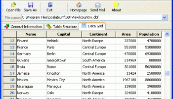 dBase viewer screenshot
