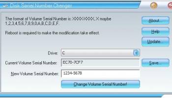 Disk Volume Serial Number Changer screenshot