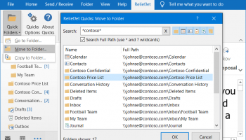 ReliefJet Quick Folders for Outlook screenshot