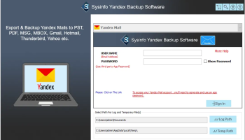 SysInfo Yandex Backup Software screenshot