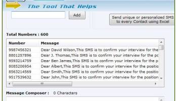 BlackBerry SMS Software screenshot