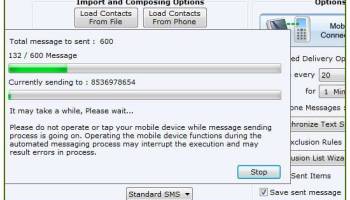 SMS from Windows screenshot