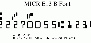 MICR E13B Match font screenshot