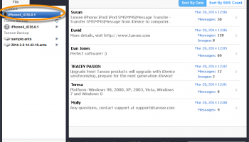 Tansee iPhone/iPod/iPad Message Transfer screenshot