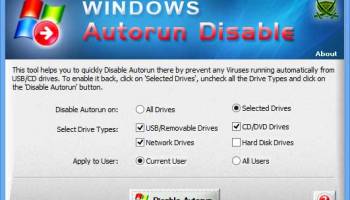 Disable Windows Autorun screenshot