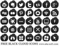 Free Black Cloud Icons screenshot