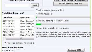 Mobile SMS Sending Software screenshot
