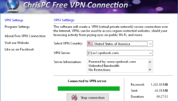 ChrisPC Free VPN Connection screenshot