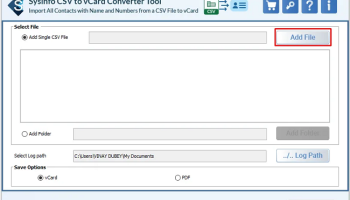Sysinfo CSV to vCard Converter screenshot