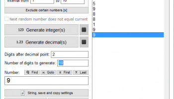 Random Number Generator screenshot