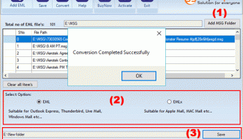 SoftSquire MSG to EML Converter screenshot