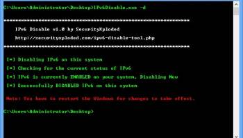 IPv6 Disable screenshot