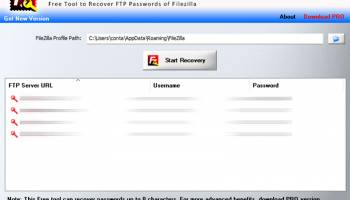 Filezilla Password Decryptor screenshot