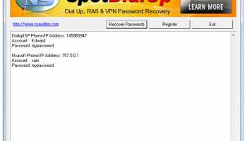 SpotDialup Password Recover screenshot