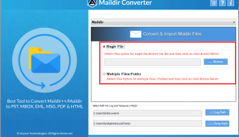 Maildir to PST Converter screenshot