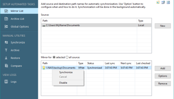 MirrorFolder screenshot