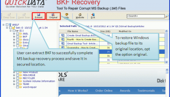 MS Backup Recovery screenshot