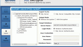 SysTools SQL Decryptor screenshot