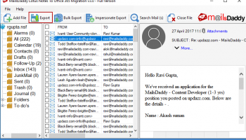 MailsDaddy Lotus Notes to Office 365 Mig screenshot
