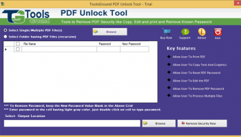 ToolsGround PDF Unlock Tool screenshot