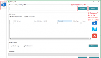 A2Z Migrations for PST to Office 365 screenshot