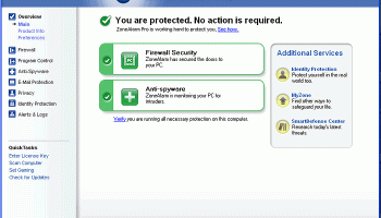 ZoneAlarm Pro Firewall 2010 screenshot