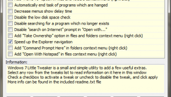 Windows 7 Little Tweaker screenshot