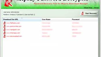 Mipony Password Decryptor screenshot